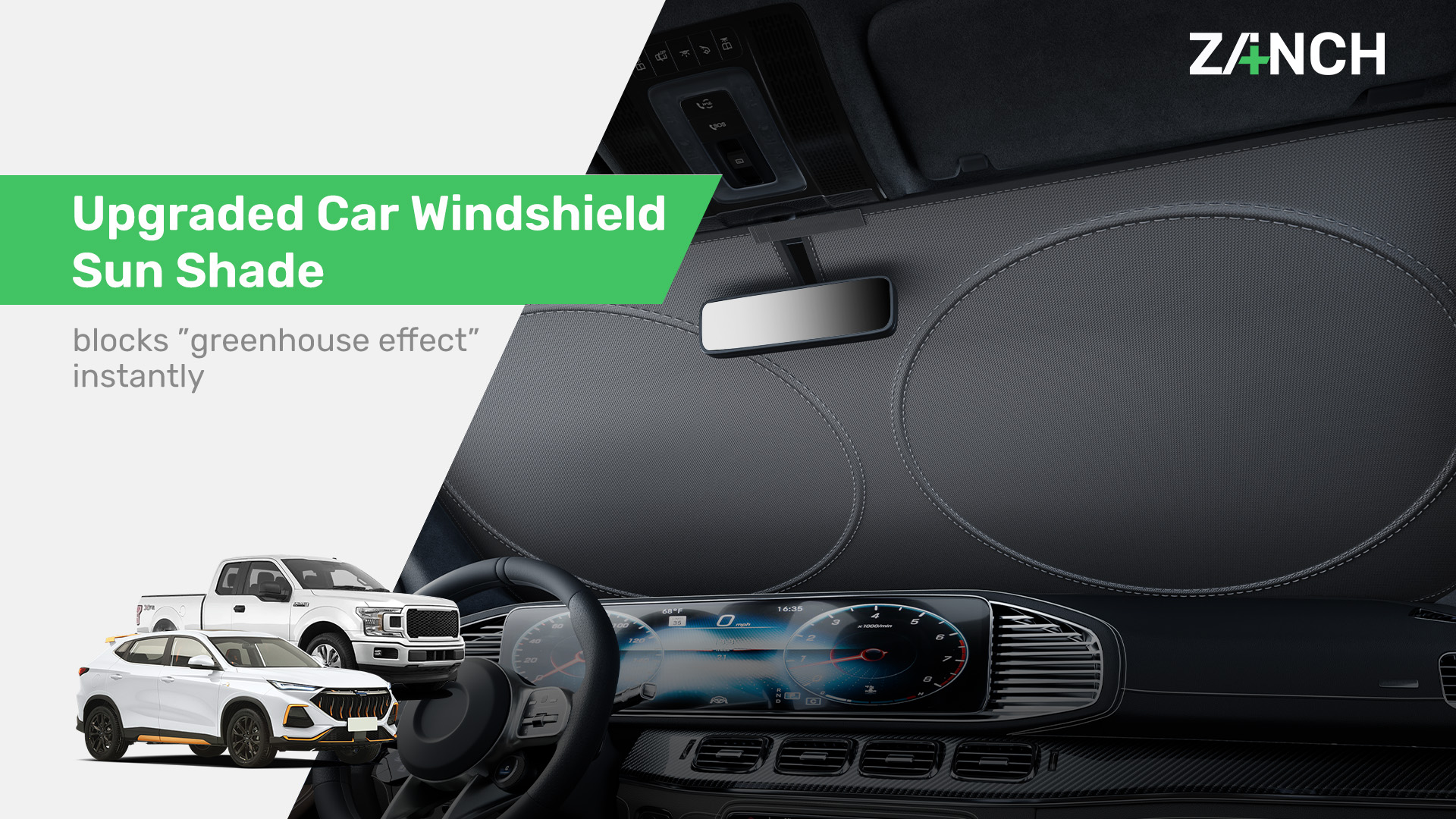 Amazon.com: 2026 Upgraded Zanch Windshield Sun Shade for Sedan